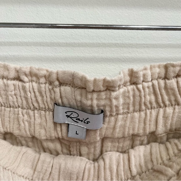 Rails Leon Pull On Pant in Flax Gauzy Breezy Lightweight Cotton Pockets Large - Picture 15 of 16